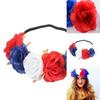 Красно-бело-синий венок из цветов на голову для торжеств, посвященных Юбилею Королевы