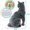 VIAHART Russian Blue Ray Plush Toy, Gray, M Size (approx. 30cm) Fluffy Cat Toy, Washable Plush Toy