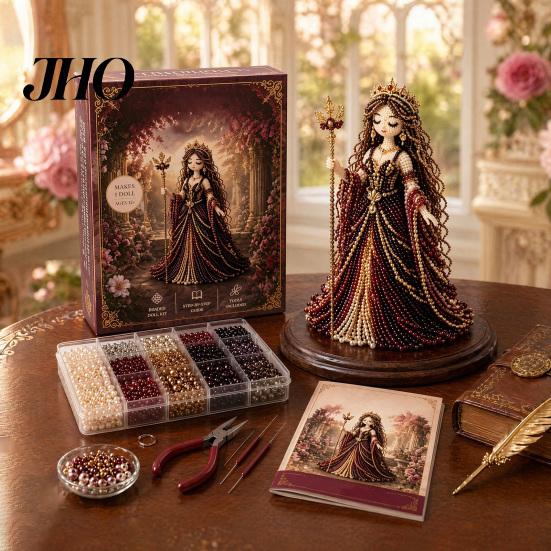 Tiny 3D Beaded Goddess Craft Set Divine Kit, DIY Bead Kit Art Project with Colorful Beads for Adults Teens Women Handmade Gift Beginner Beading