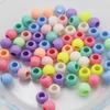 50Pcs Acrylic Big Hole Beads 6mm Center Hole Solid Color Beads Loose Spacer Beads for Jewelry Making DIY Necklace Bracelet