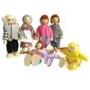 Miniature Wooden Family People In Clothes Dolls Figure Dollhouse Accessory Toy
