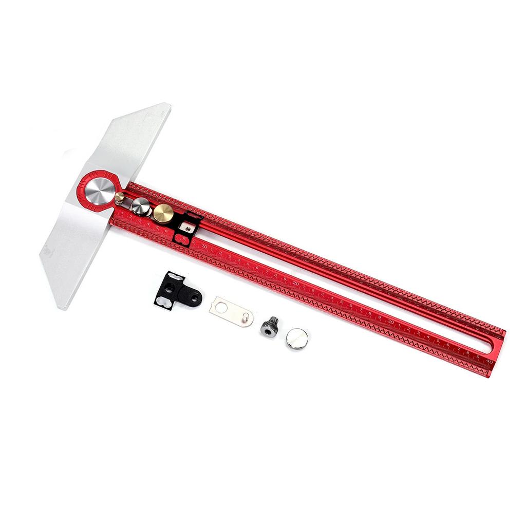 Woodworking T-Square Marking Ruler, 45° Aluminum Alloy Angle Ruler, Drill Guide Hole Ruler