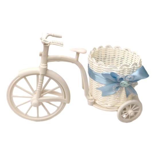 Маленькая ротанговая корзина для цветов, трехколесный велосипед, подставка для цветов, плетеная корзина для хранения