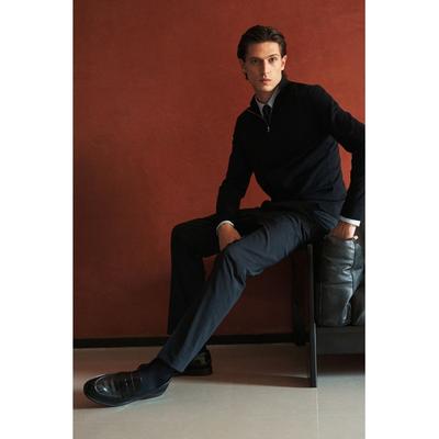 Брюки HM slim fit темно-синие