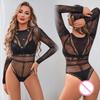 Женский цельный комплект со стразами, сетчатый боди, сексуальное сетчатое облегающее нижнее белье, эротический женский комбинезон