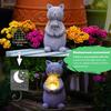 Cat Statue Solar Light Waterproof Garden Kitten Sculpture Lighted Kitten Statue Outdoor Landscape Lighting for Patio Yard Decoration