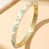 Colorful Enamel Open Cuff Bracelet Elegant Women's Floral Bracelet Enamel Flower Bangle  Bride