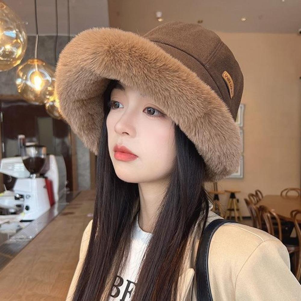 Меховая панама с широкими полями, теплая зимняя шляпа рыбака, винтажная панама с бархатом и креплением на голову для отдыха на природе