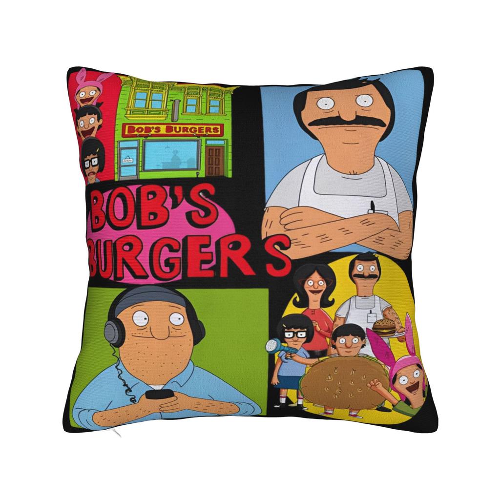 B-Bob Burgers Thanksgiving Pillowcase Cushion Cover  Pillow Covers Soft and Sweet Chair Decorations Zipper Multiple Sizes