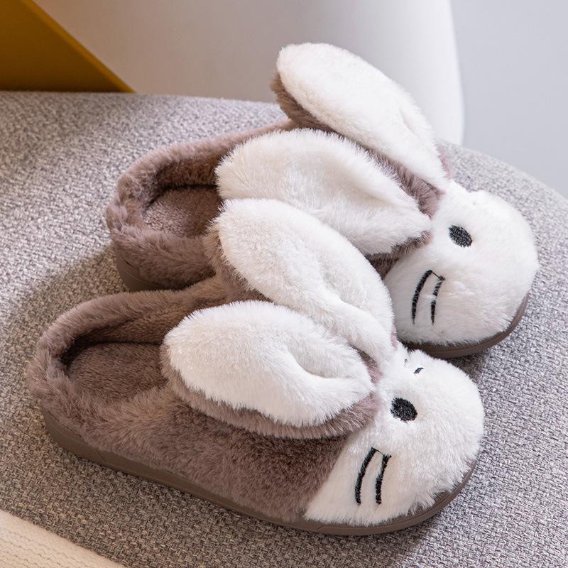 Kids' Cartoon Rabbit Slippers: Cozy Indoor Family Footwear for Autumn & Winter