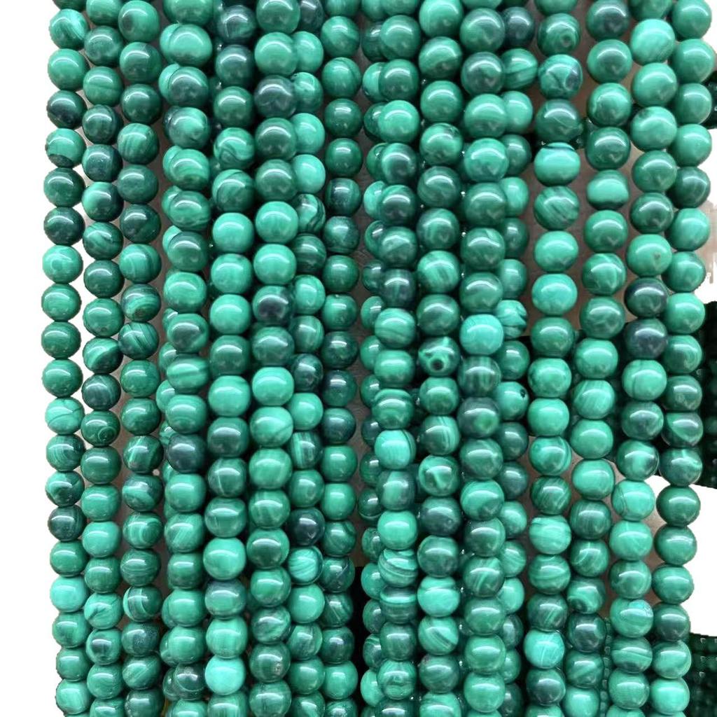 Премиальные натуральные малахитовые мелкие круглые рассыпные бусины для изготовления браслетов своими руками
