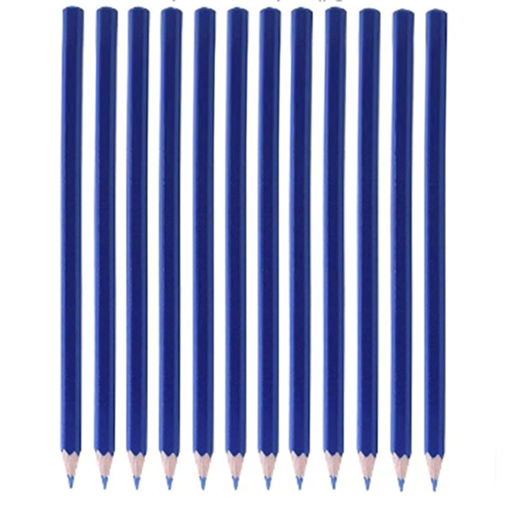 12 Pcs Water Soluble Pencil Blue Sewing Marking Pen Fabric Marker for Clothing Shoes Making