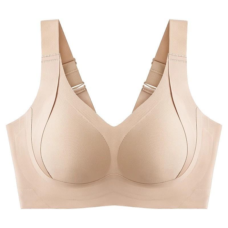 Women's Adjustable Breast Reduction Red Bra Large Size Top-Up Anti-Sagging Big Breast Revealing Small Bra