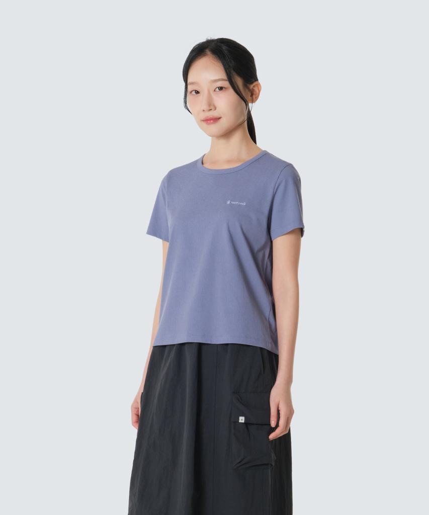 Женская короткорукавная футболка SNOWPEAK APPAREL в рубчик (S26Mwfts39) Пепельно-фиолетовый