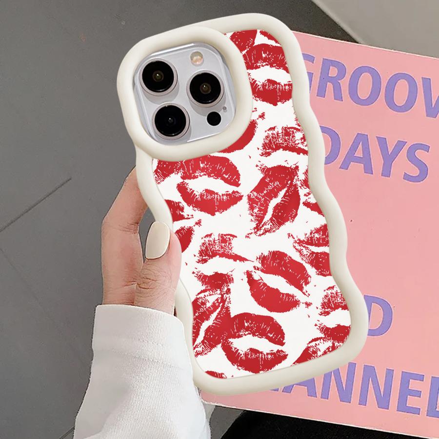 Ретро и сексуальный чехол с принтом красных губ для iPhone 11 13 12 17 Air 16 Pro Max 14 15 Plus XR 8 Мягкая крышка для телефона