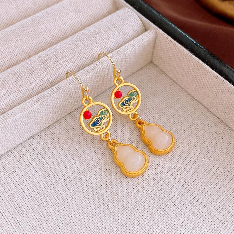 Гуофэн Серьги-кисточки с цирконом 'Серебряная игла', Ретро Легкая роскошь Высококлассные серьги-гвоздики Нишевые Универсальные серьги