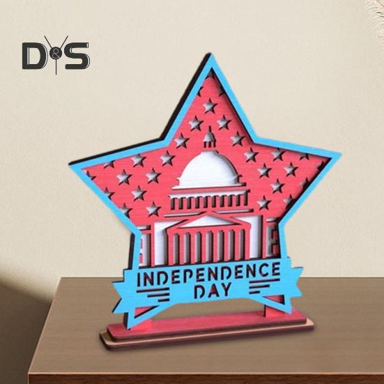 Настольная вывеска 4 июля в форме звезды, деревянный орнамент, патриотический центральный элемент стола, многоярусный поднос, декор для дома и офиса на День независимости