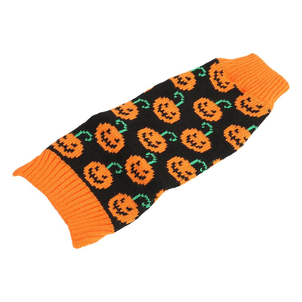 Dog Halloween Sweater Multi Pumpkin Smiley Face Dog Winter Clothes for Pet Halloween Supplies M