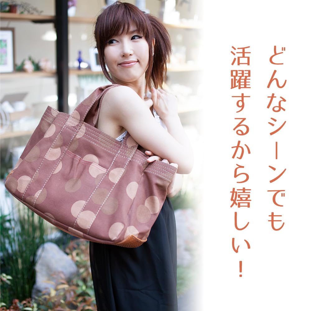 Tote Leather Kurashiki Made in Persimmon Shibu Dyed Canvas Plenty of Mother Bayb Shell [creareki] Women's Bag, A4, Lightweight, Sole, Canvas, Japan,