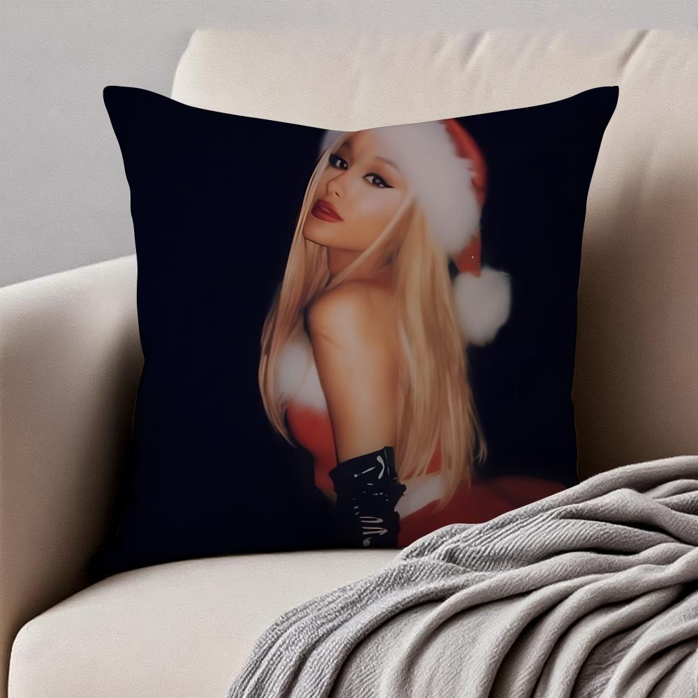 actress AAriana Grande Cushion Cover Pillowcase Antidustmite Invisible Zipper Short Plush Sofa Cushion