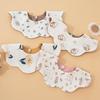 Double-Sided Waterproof Cotton Baby Bib - 360° Rotating, Breathable Gauze Saliva Towel