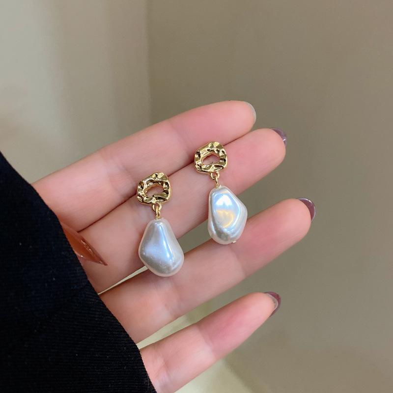 Irregular Shaped Pearl Earrings For Women
