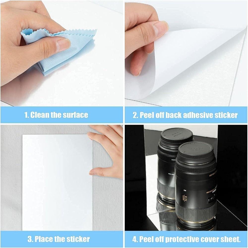 Non Glass PET Plastic Mirror Sheet Unbreakable Square Wall Mounted Mirror DIY Craft