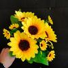 Искусственный Подсолнух 13 Голов Реалистичный Искусственный Шелковый Цветок Дом Офис Свадебная Вечеринка Настольное Украшение Центральный Элемент Композиции Внутренний Наружный Искусственный Цветущий Декор