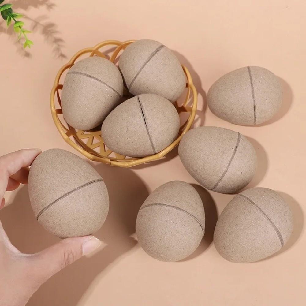 Adorable Easter Paper Eggs Unpainted Craft Paper Pulp Egg DIY Easter Eggs  Kids Handmade Toys