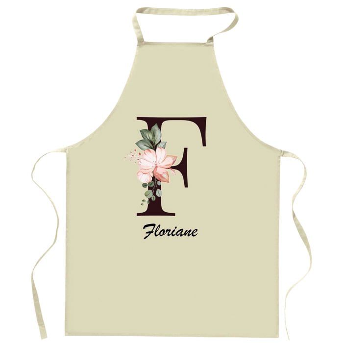 Tablier de cuisine - Floriane Lettre - Impression bretonne - Coton résistant - Liens ajustables