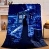 1PC telephone booth Flannel Blanket Gift, Suitable for Both Men And Women, Soft Ideal for Beds And Sofa, Birthday Or Christmas Gift