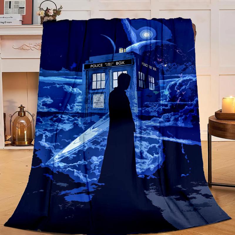 1PC telephone booth Flannel Blanket Gift, Suitable for Both Men And Women, Soft Ideal for Beds And Sofa, Birthday Or Christmas Gift