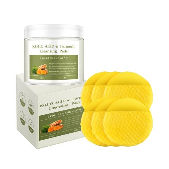 30/50 шт. очищающие диски с койевой кислотой для удаления темных пятен и макияжа, спрессованные спонжи для лица с куркумой, мягкое очищение пор, отшелушивание, очистка лица, хлопок