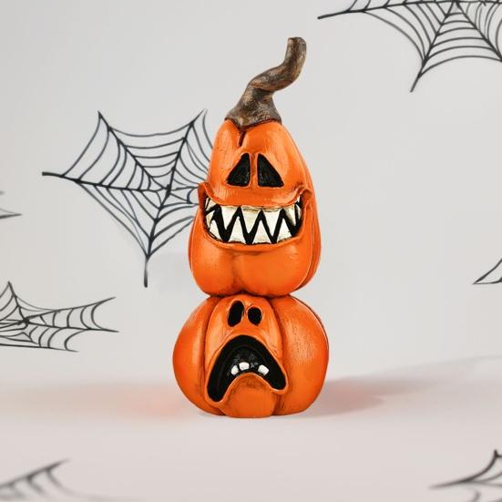 Halloween Ornaments Resin Black Cat Pumpkin Witch Ghost Miniature Figurines Indoor Outdoor Decorations for Home Patio Garden