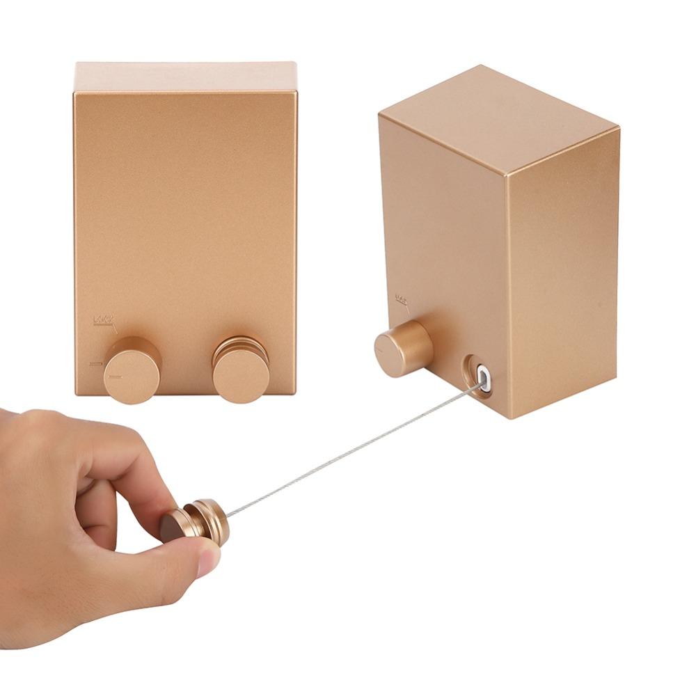 Gold Pink Retractable Clothesline Stainless Steel ABS Steel Rope Clothesline Indoor Outdoor