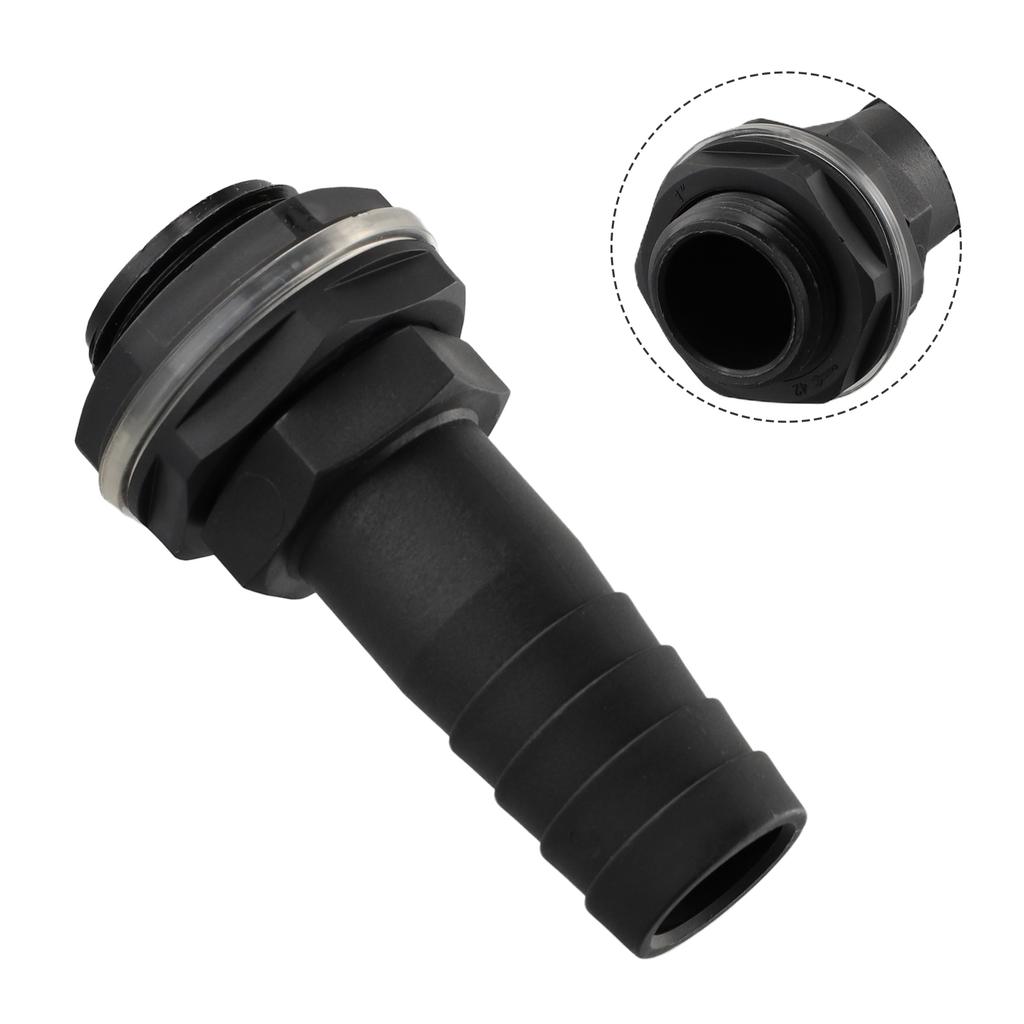Water Butt/Tank 1in Overflow Connector With Nut & Washer Fits 1in Overflow Pipe For Garden Tubing Drip Irrigation Watering Syste
