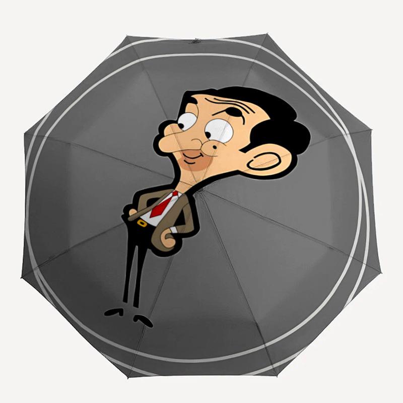 1pc Mr. Bean, Cartoon Automatic Open/Close Umbrella Folding Umbrella, Portable Compact Travel Umbrella, Birthday/Christmas Gift for Men & Women