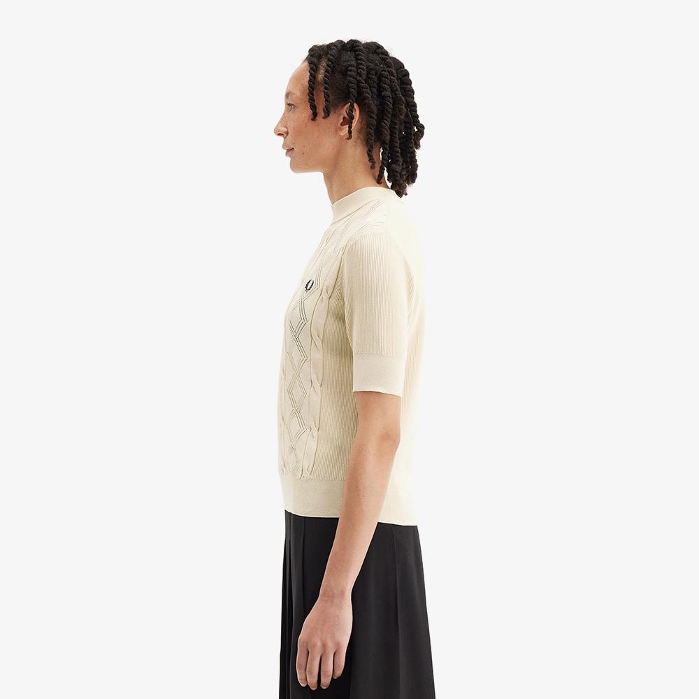 FRED PERRY [Womens] Textured Knit Top - Oatmeal Afpf2519118-691