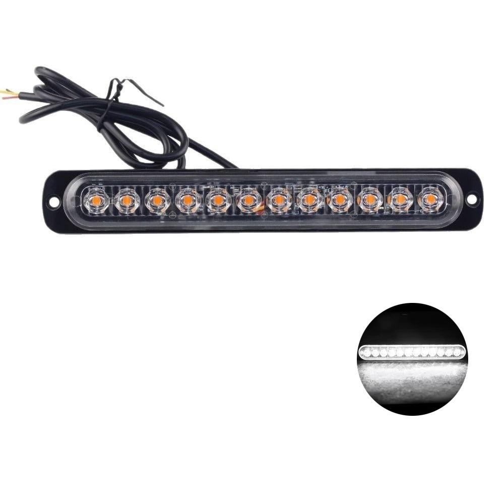 Waterproof 12 LED Stroboscopes Strobe 12-24V Constantly Bright Lights Emergency Flashing Light Side Marker Light Bars