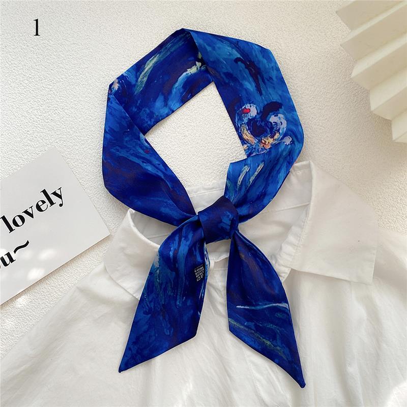 Длинный шарф с принтом из 26 букв, узкая лента, повязка на голову, шейные платки, повязка на сумку с ручкой, бандана, резинка для волос, шейный платок, шелковые маленькие шарфы