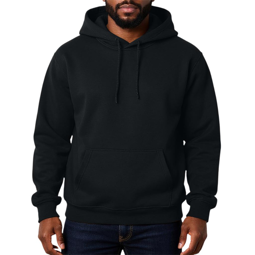 Men's Solid Color Adding Fleece Loose Hooded Hood Hoodie