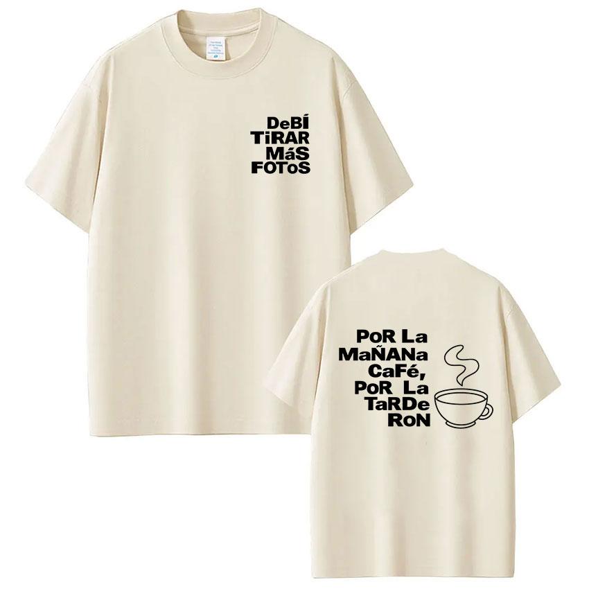 Rapper Bad Bunny Tshirt Debi Tirar Mas Fotos DTMF World Tour T Shirts Unisexs Unisex Fashion Vintage Hip Hop Tshirts Streetwear
