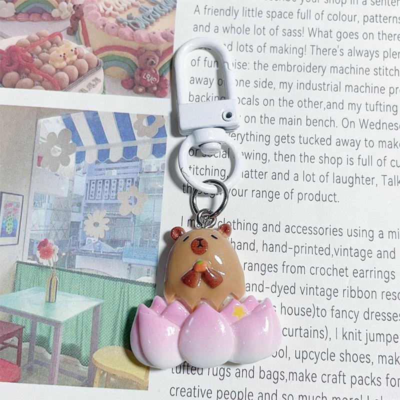 Брелок из смолы Capybara, забавная подвеска для сумки Capybara, милый забавный брелок для ключей с изображением животных, милые аксессуары для ключей