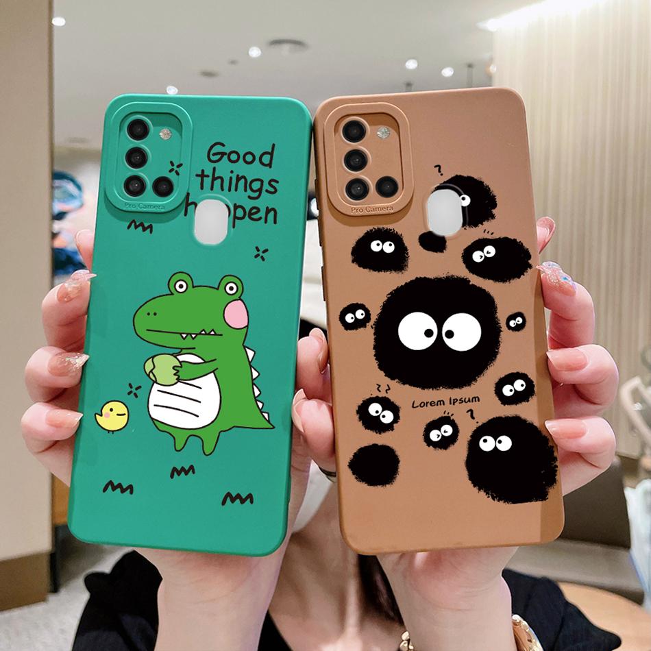 Чехол для Samsung Galaxy A21s Фиолетовый Лавандовый Цветок Защита Камеры Мягкий Чехол для Телефона Для Samsung A21s 6.5" SM-A217F A 21 s Чехол
