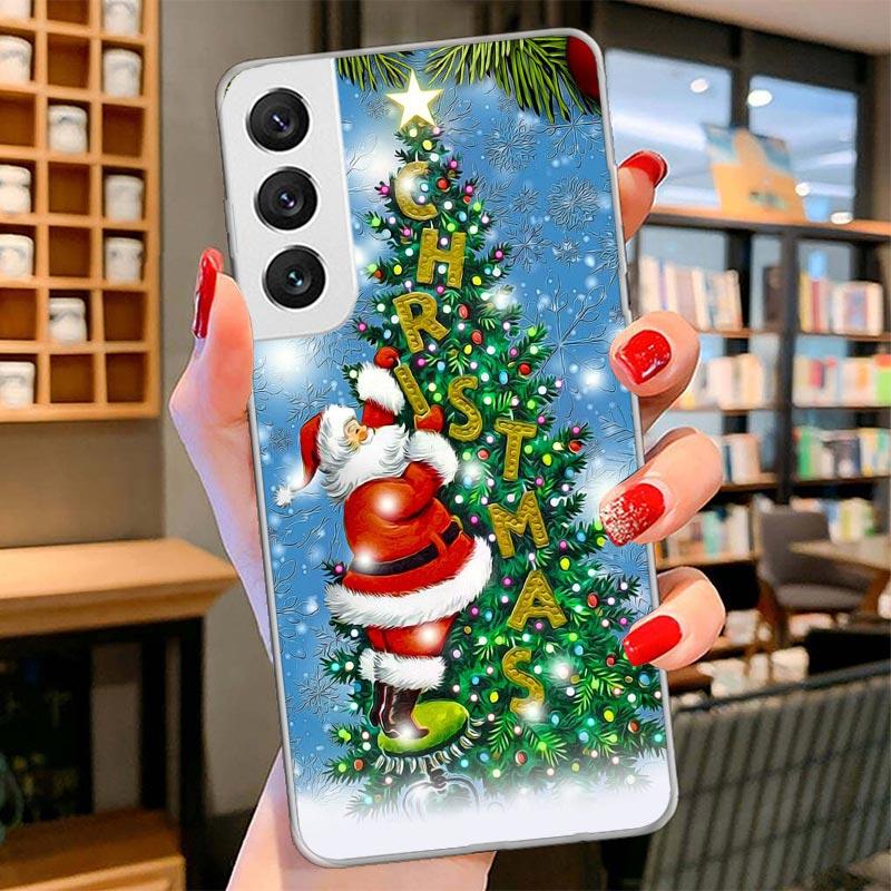 Рождественский Санта-Клаус Подарок Чехол для Телефона Для Samsung Galaxy S26 S25 Edge S24 Ultra S23 S22 Plus S21 S20 FE Мягкие Чехлы