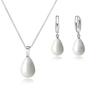Стерлингового серебра 925 пробы, цветной жемчужный кулон, ожерелье, серьги-кольца, белая слезинка для женщин и девочек, свадебная вечеринка, хорошие подарки