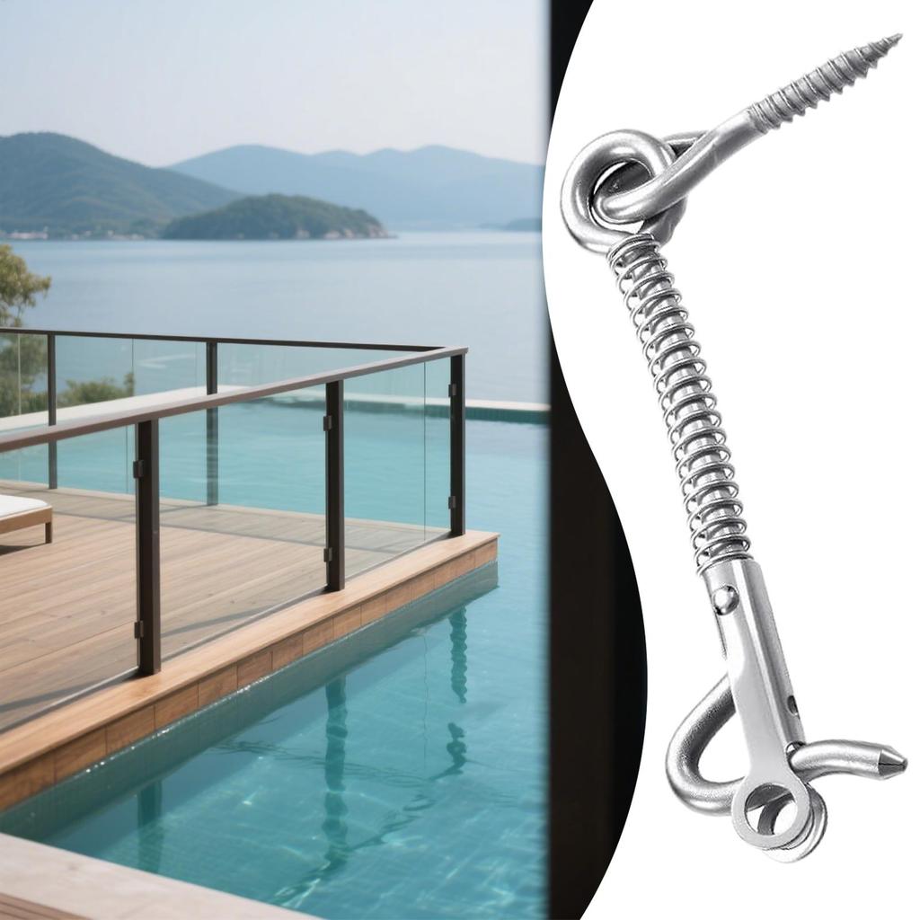 Набор защелок для сетчатой двери 12 штук Защелки для конфиденциальности из нержавеющей стали Подпружиненная защитная фурнитура для ванной комнаты, сарая, калитки бассейна, спа