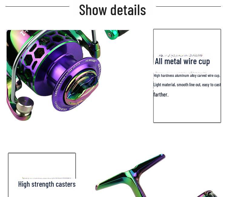 Катушка для спиннинга YUMOSHI Seamless Metal Wire Cup для морской и каменистой рыбалки