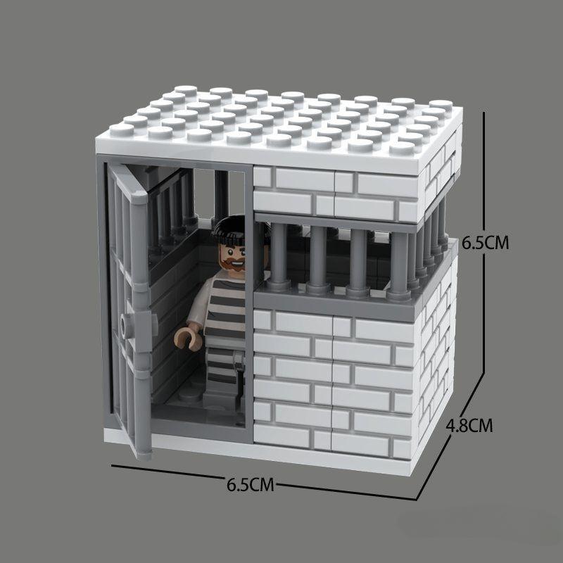 Тюремная камера Маленький черный дом Полицейский участок Заключенный Плохой парень Военная сторожевая вышка Пазл Сборка Строительные блоки