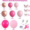 Pink Rose Red Rose Gold Butterfly Fairy Balloon Baby Shower Birthday Party Arrangement Balloon Chain Decorations